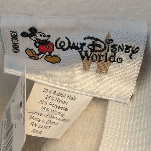 NEW Walt Disney World White Rabbit Fur Blend Mickey Mouse Bucket Hat - Adult - Picture 3 of 9